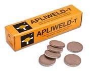 > APLIWELD SECURE+ > APLIWELD -T Composto de soldadura com inovador formato em pastilhas que permite realizar qualquer tipo de união mediante o uso de uma ou mais pastilhas.