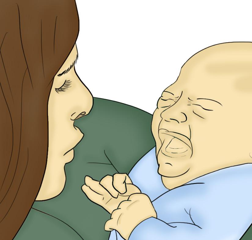 10 11 PASSO 5 ENGASGO TOTAL Olhe para o bebê. Se ele chorar, vomitar ou tossir é sinal que desengasgou. Sua cor voltará ao normal.