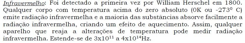 Faixas de energias no utilizadas no SR Sensoriamento Remoto Infravermelho próximo, refletido ou