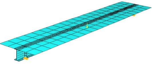 1 Larissa Degliuomini Kirchhof & Jorge Munaiar Neto (a) (b) Figura 1 (a) Vista geral do modelo numérico: viga de aço e laje de concreto (construída com o elemento C3D8R) e (b) Condições de vinculação