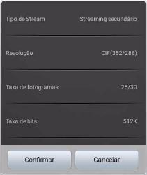 2. Configure os parâmetros de acordo com as necessidades reais, incluindo Stream, Resolução, Frame Rate e bitrate. 3. Clique em para salvar as configurações.