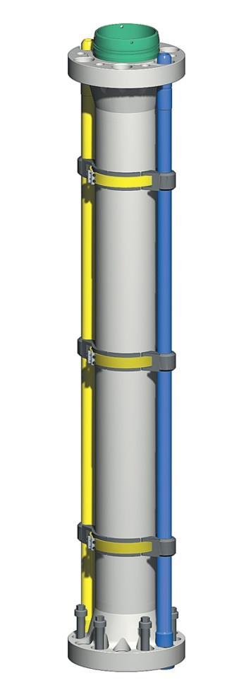 Figura 2-16- Exemplo das linhas de choke e kill, destacadas em amarelo e azul.