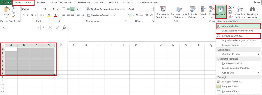 4. Ajustar Linhas e Colunas É muito comum o ajuste da largura de linhas e colunas no Excel de modo a organizar melhor os dados que são inseridos.