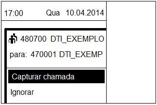 Selecione Aceitar para retomar a chamada e Ignorar para mantê-la na espera.