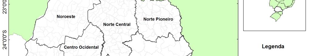 região Sul do Brasil, situado entre os paralelos 22º 29 S e 26º 43 S e os meridianos 48º 2 W e 54º 38 W (Figura