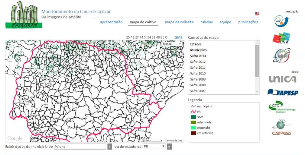 47 3.2 Bases cartográficas Informações vetoriais da divisão política administrativa do Estado do Paraná foram usadas como informações cartográficas com a inclusão das divisas municipais, mesorregiões