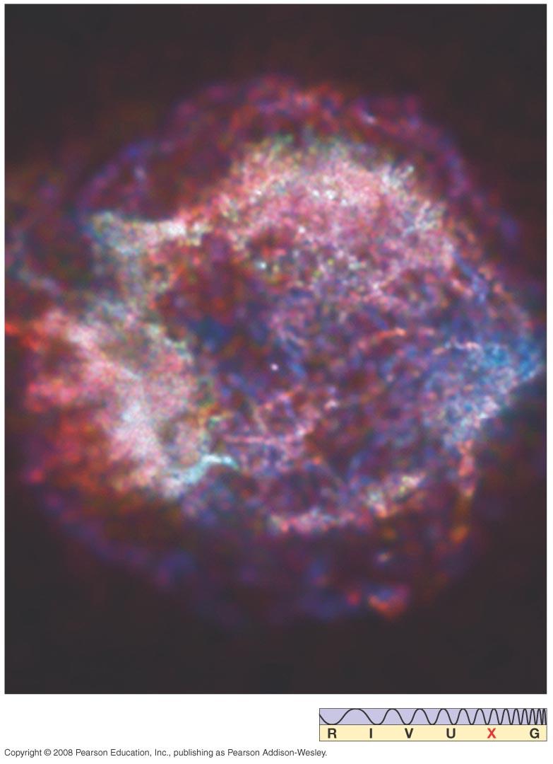 Imagem em raios-x da remanescente de supernova Cas A (Satélite Chandra).
