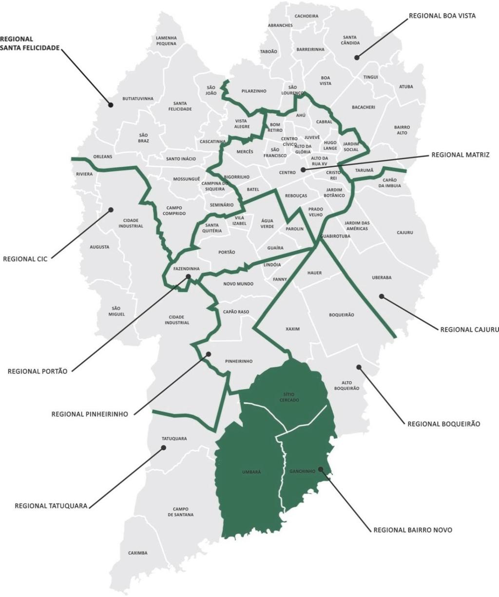 1. Apresentação Localizada ao sul da cidade, faz divisa com as Regionais Boqueirão, Pinheirinho e Tatuquara e também com os Municípios da Região Metropolitana, São José dos Pinhais e Fazenda Rio