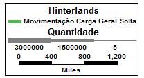 Considerando o mesmo critério utilizado para a movimentação de contêineres para hierarquização das hinterlands, com relação à Carga geral solta verifica-se que o Estado da Bahia pode ser considerado