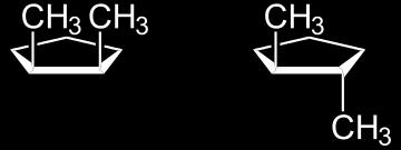 CICLOALCANOS Cicloalcanos dissubstituídos Isomerismo cis-trans: cis-1,2-dimetilciclopentano trans-1,2-dimetilciclopentano O