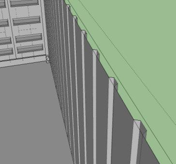 Figura 4 Vista superior da parede e teto dos contêineres Na modelagem da superfície de transferência de calor para o dimensionamento térmico, adota-se que que o pior caso seria eliminar
