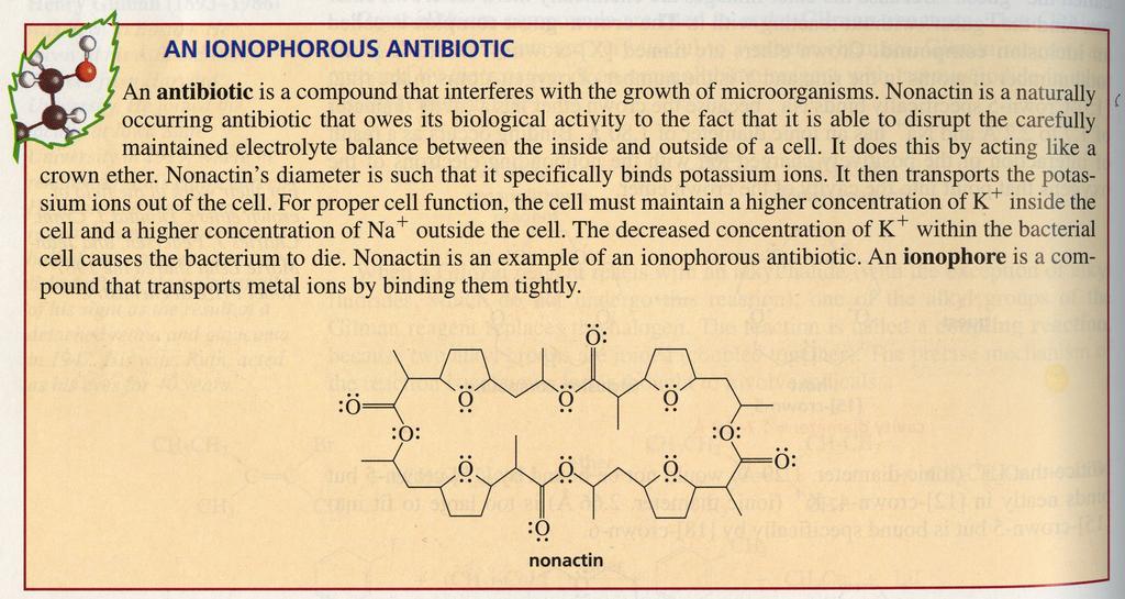 QFL-2340 - Estrutura e Exemplo 2 Nonactina, um Antiobiótico Natural Organic Chemistry, P. Y. Bruice, 2nd ed.