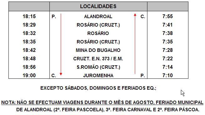 cujos horários se apresentam em seguida: Tabela 1: Linha 8005 [2]