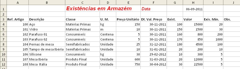 Microsoft Excel Exercício 2 12. Preencha as células do bloco F4:F12 da maneira descrita a seguir.