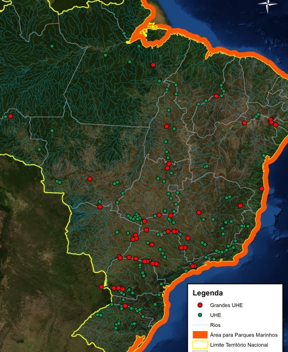 Potencial do Brasil 12% da água doce mundial com mais de 250 reservatórios de hidrelétricas