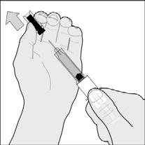Figura B1 Figura B2 Descarte a proteção da agulha. Nota importante: - Não toque na agulha nem deixe a agulha encostar em nenhuma superfície antes da injeção.