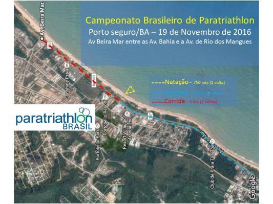 Mapas: Brasileiro de Paratriathlon Triathlon Sprint Aquathlon Sprint Duathlon Sprint