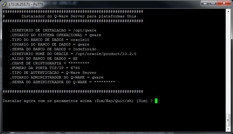 TL05 Instalador do Q-Ware Server com todos os parâmetros preenchidos Ao prosseguir a instalação, o instalador do Q-Ware Server fará um conjunto de verificações para ver se os valores digitados estão