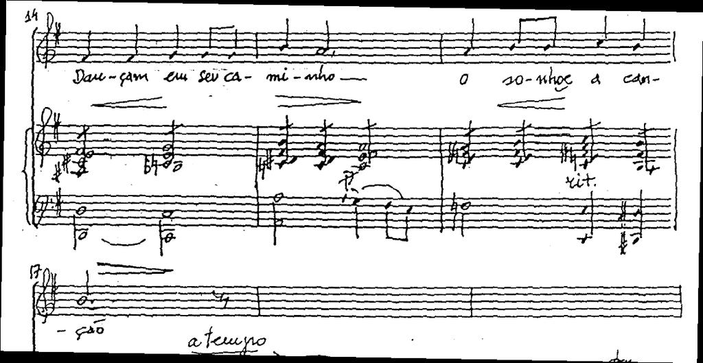 d) A simplicidade da linha melódica e rítmica favorece o rápido aprendizado por parte dos cantores.