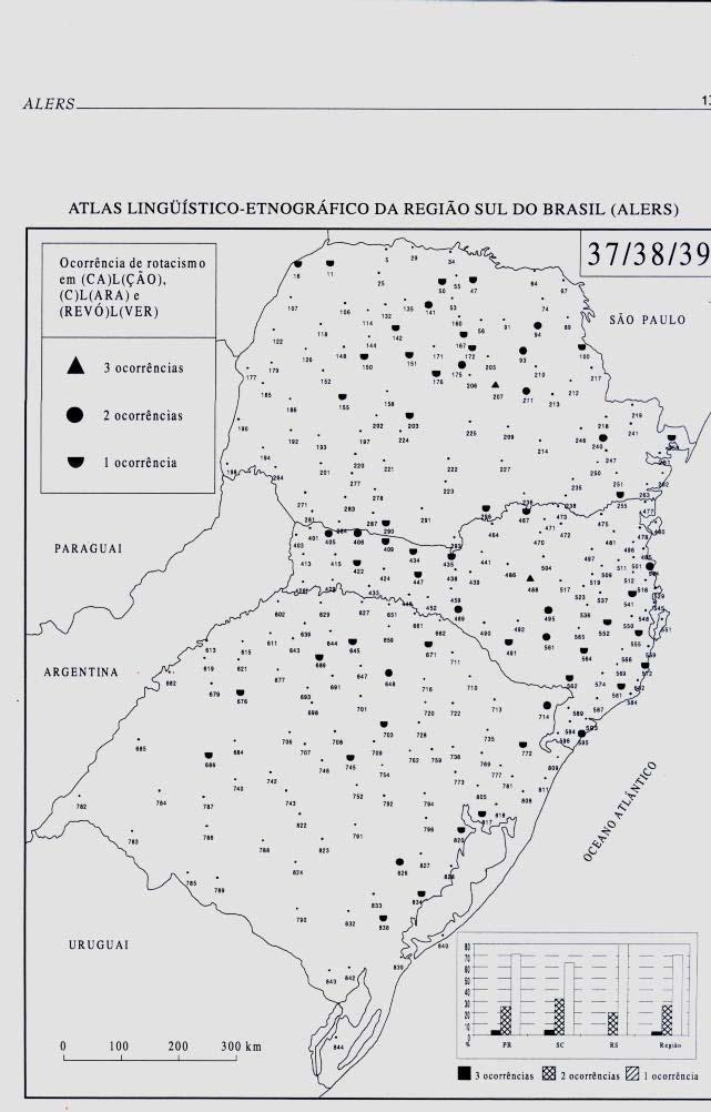 Figura 16 Carta da Ocorrência de Rotacismo Fonte Atlas lingüístico Etnográfico da