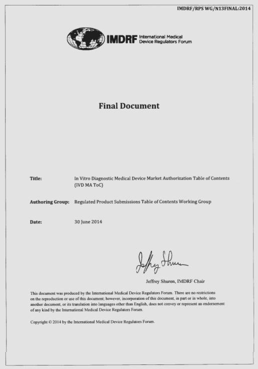 Technical Dossier Product description based on intended use Risk Management Performance Studies Accuracy of measurement Analytical