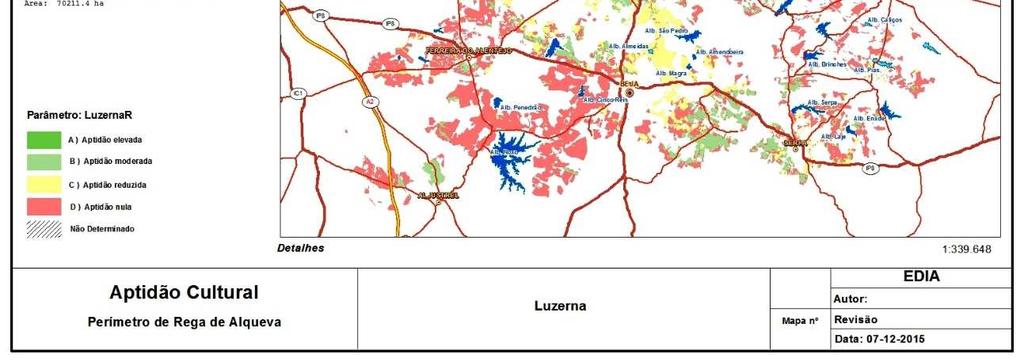 5.2.2. Área com Aptidão Potencial da cultura da Luzerna no perímetro de rega de