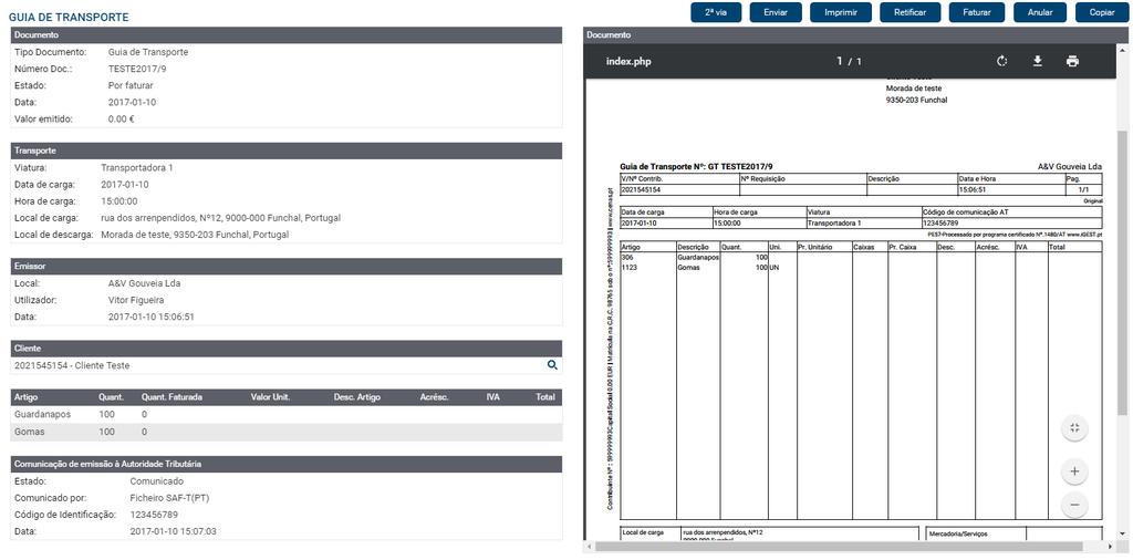 Após a escolha do documento, será apresentada uma janela com a informação