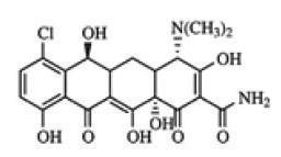 e do cloridrato de desmetilclorotetraciclina (cloridrato de demeclociclina) e a síntese química da minociclina e da doxiciclina.