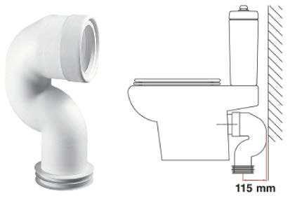 Manguito inodoro acodado corto, ajustable interior.