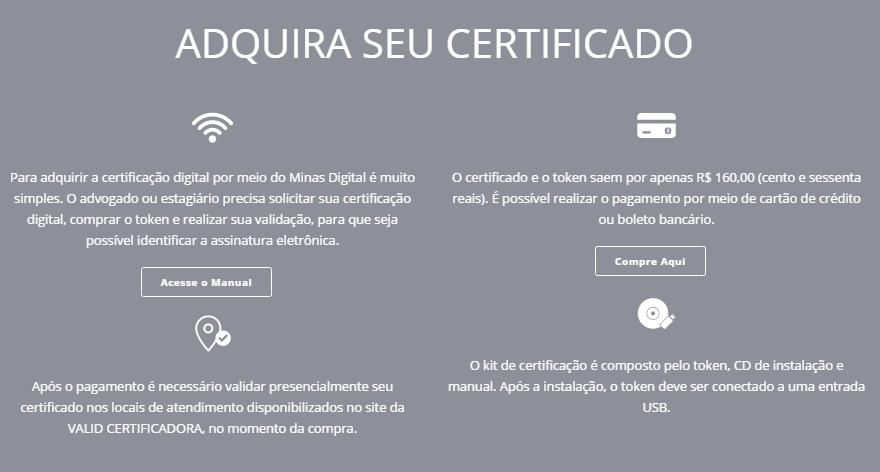 CAA/MG REVISÃO 4 Data: 19/08/2016 Página 2 de 11 ACESSE O SITE MINASDIGITAL.CAAMG.COM.BR 1. Navegue pela barra de rolagem localizado no lado direito da página. 2. Para adquirir seu certificado digital, clique na opção Compre Aqui: CLIQUE EM ADQUIRA SEU CERTIFICADO DIGITAL 3.