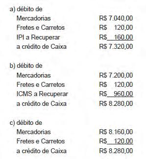 c) as operações renderam lucro total de R$ 620,00. d) pelo critério UEPS, o estoque final será de R$ 760,00. e) o custo das mercadorias vendidas foi de R$ 1.000,00, a custo médio. 16.