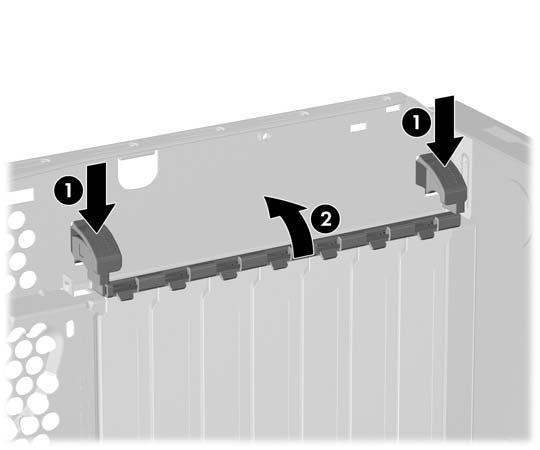 5. Retire o painel de acesso do computador. 6. Localize o socket de expansão vazio correcto na placa de sistema e a ranhura de expansão correspondente na parte de trás do chassis do computador. 7.