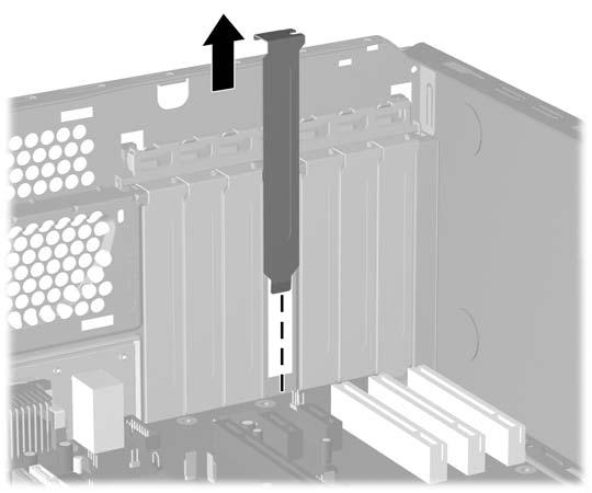 Figura 2-10 Abrir o dispositivo de retenção da ranhura de expansão 8. Antes de instalar uma placa de expansão, remova a tampa da ranhura de expansão ou a placa de expansão existente.