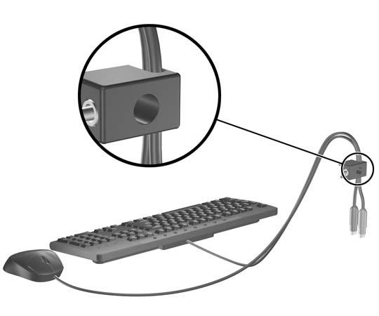 Figura C-3 Prender o cabo a um objecto fixo 2.