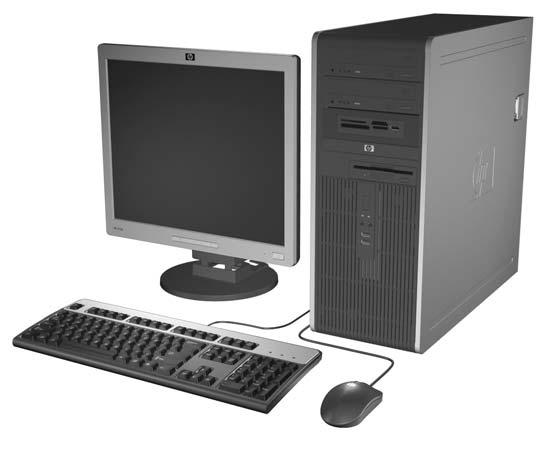 1 Funcionalidades do produto Funcionalidades da configuração padrão As funcionalidades do computador HP Compaq Convertible Minitower podem variar de acordo com o modelo.