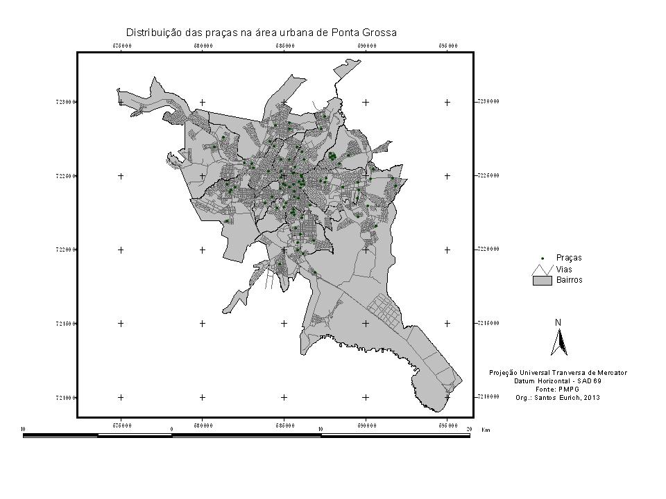 40 Figura 9: Distribuição das praças na área