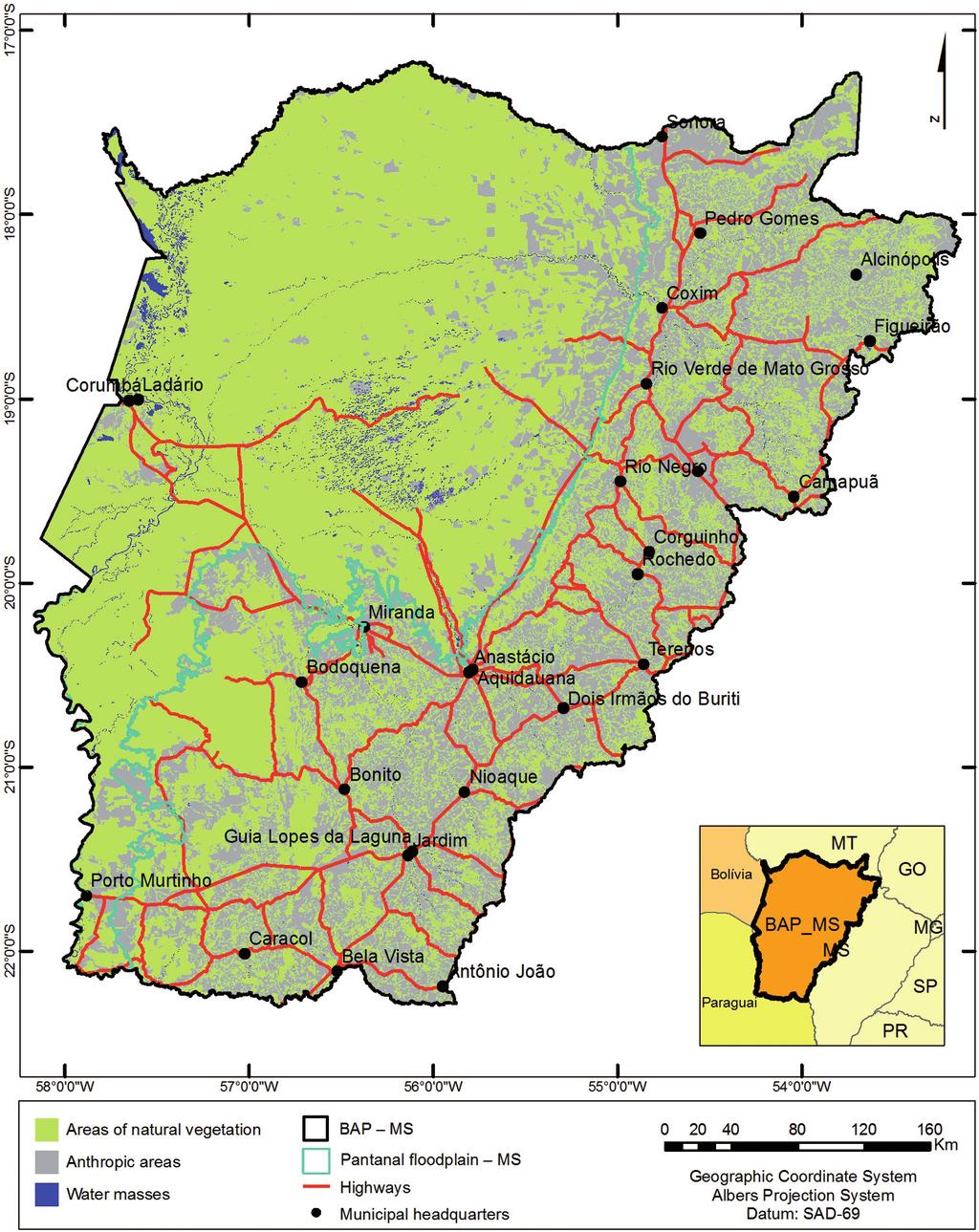 1 - Quantification of mapping from vegetation cover on the Pantanal, Plateau