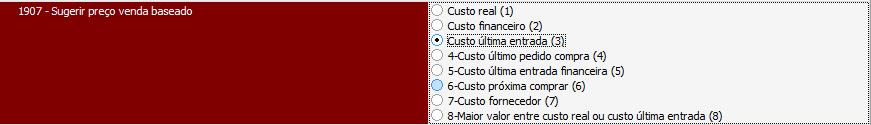 Formação de preços Custo + Comissão Vendedor + Impostos (Incidência Geral) + margem