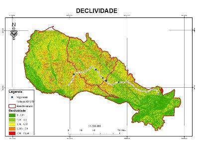 Figura 02 MAPEAMENTO DAS INCISÕES EROSIVAS DO TIPO VOÇOROCA NA Declividade do terreno na rodovia AM-010.