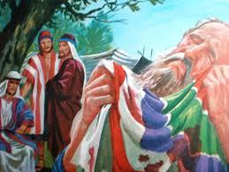 OS IRMÃOS DE JOSÉ MENTEM PARA O PAI Jesus foi açoitado e puseram uma coroa de espinhos em sua cabeça e um manto vermelho que certamente ficou todo ensanguentado.