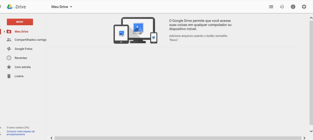 Passo 2: Criando Planilhas Após acessar o Google Drive, clique no botão Novo presente ao