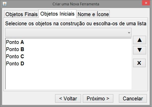 Preencha a aba Nome e Ícone conforme exibido na imagem