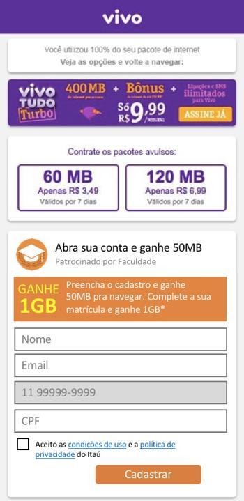 Lead Generation Formato para coleta de cadastros, geração de leads e