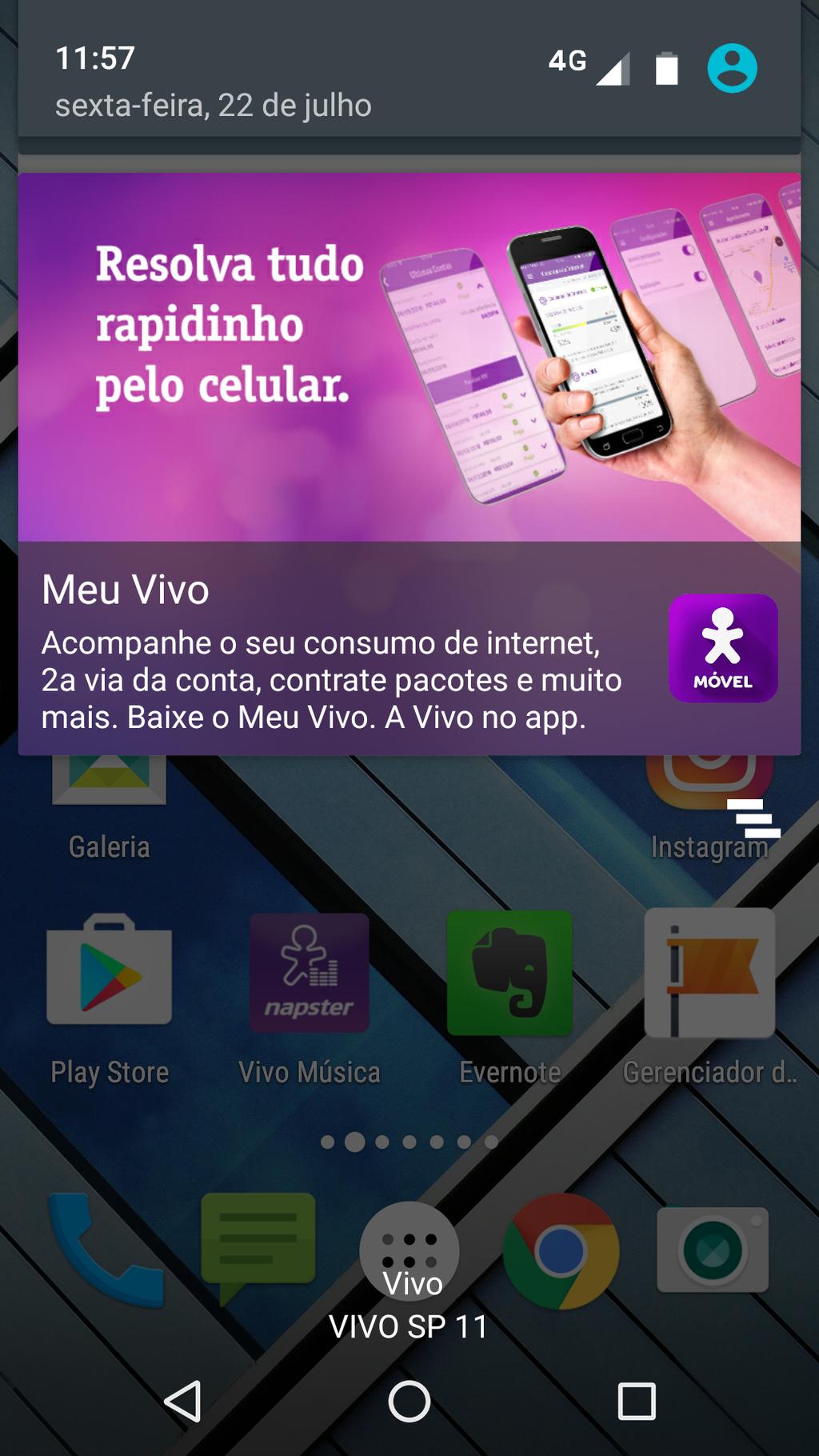 APP PUSH Um push com imagem, texto e call to action é enviado aos celulares dos usuários, de acordo com a segmentação definida.