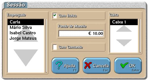 a bolsa. De salientar que no caso de abrir a sessão do empregado com comando, a caixa correspondente é a que está definida na janela de configuração de caixas (opção Automático). 7.5. Movimentos 7.5.1.