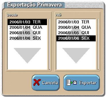 8.1. Primavera O plug-in Primavera permite exportar dados do WinREST FrontOffice para que estes sejam importados directamente em aplicações Primavera.