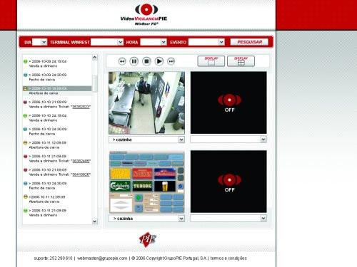 Plug-in Possibilidade de visualizar vídeo on-line das diversas câmaras do sistema.