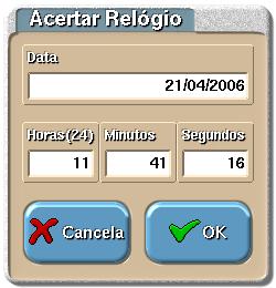 9.5. Acertar Relógio Esta opção permita ao utilizar acertar a hora e a data do sistema operativo, sem ter que para isso tenha que perceber alguma coisa