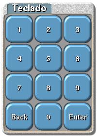 Interface Gráfico Este teclado é apresentado para preenchimento dos campos numéricos, via touchscreen.