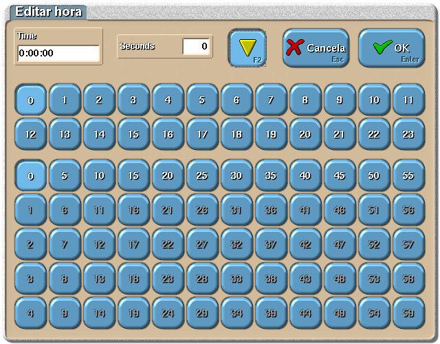 Interface Gráfico Esta janela é apresentada sempre que se prime num campo do tipo hora, e evita erros de preenchimento desse tipo de campos.